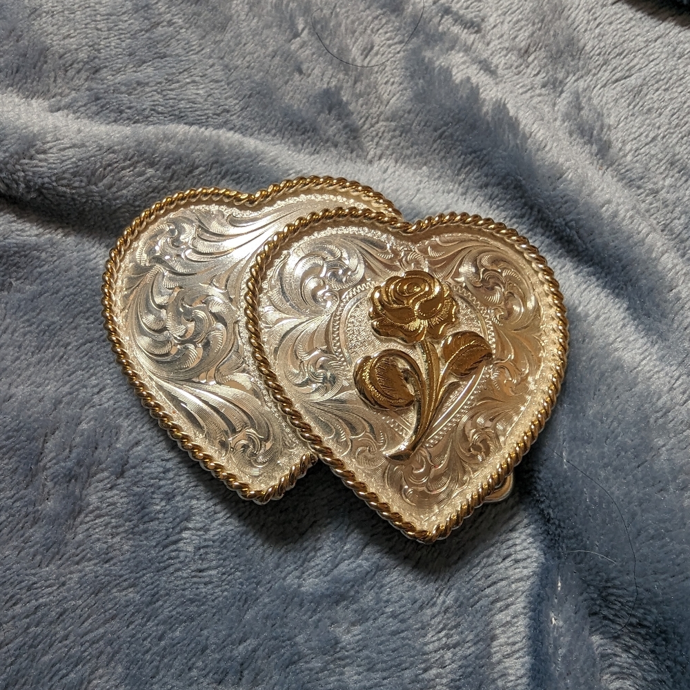 Montana Silversmith Double Heart Belt Buckle
